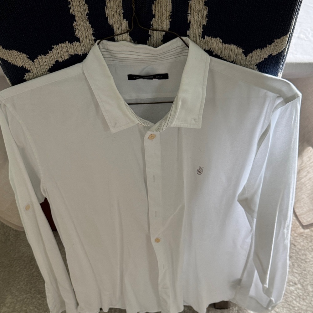 John Varvatos White Casual Button Down Shirt